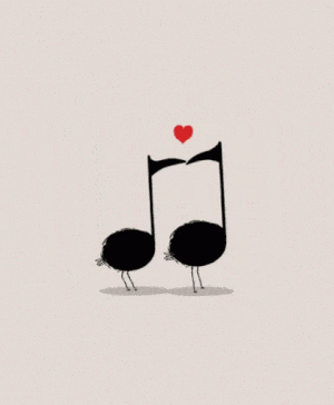 Downsign Love Song: Musical Notes & Hearts
