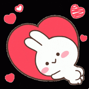 Cute Rabbit Snuggles in a Heart of Love
