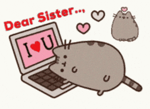 Pusheen Cat Sister Love