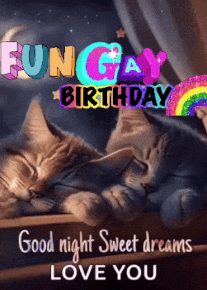 Fun Gay Birthday Kittens Good Night
