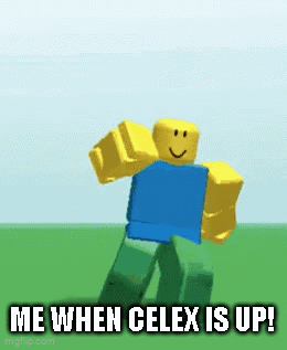Excited Roblox Character When Celex Is Up