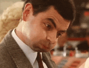 Mr. Bean's Iconic Puffed Cheek Funny Face