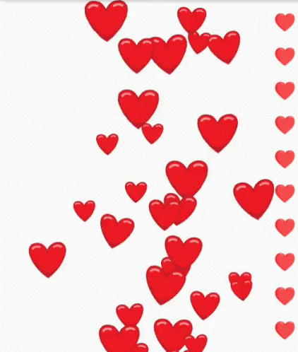 Falling Red Love Hearts Animation