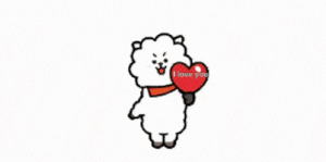 Cute BT21 RJ Says I Love You with Heart