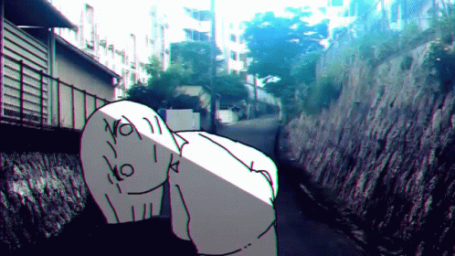 Animated Character Dancing in Glitchy City