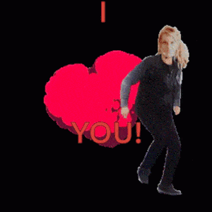 Woman Dancing with 'I Love You' Heart