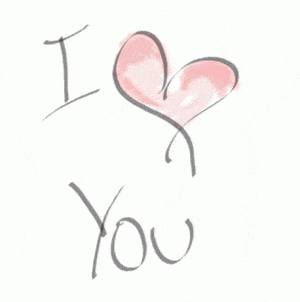 I Love You Drawing with Sparkling Heart