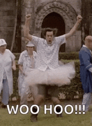 Man's Excited Tutu Dance - WOO HOO!!!