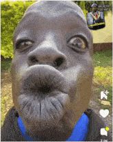 Man's Funny 'I Love You Kiss' Face