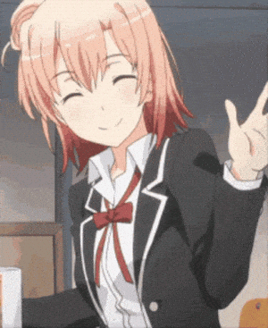 Happy Anime Girl Waving and Smiling