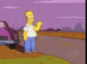 Homer Simpson Waving Hello Darkness