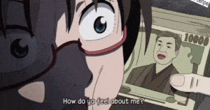 Anime Girl's Love for Money
