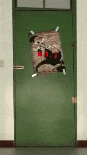 Funny 3D Character Dance in Doorway