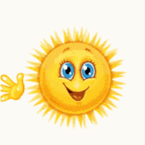 Friendly Cartoon Sun Waving Hello