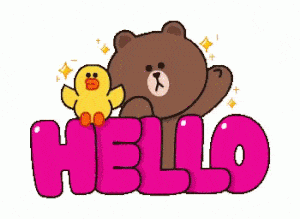 Hello with Brown and Sally (Line Friends)