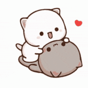 Cute Cats Hugging with Heart