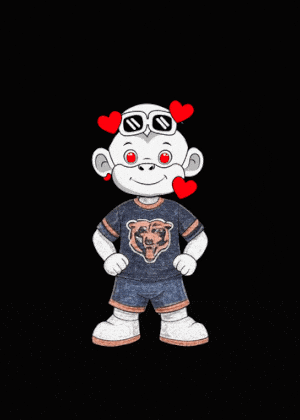Cute White Monkey with Love Hearts & Bears Shirt
