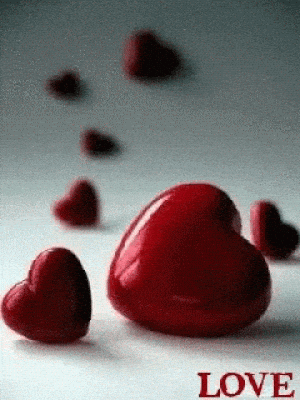 Shiny Red Love Hearts