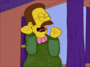 Ned Flanders Excited in The Simpsons