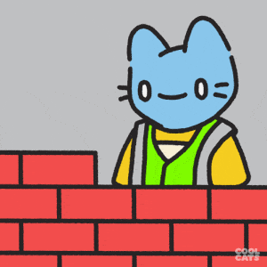 Cool Cats Blue Cat Working Construction