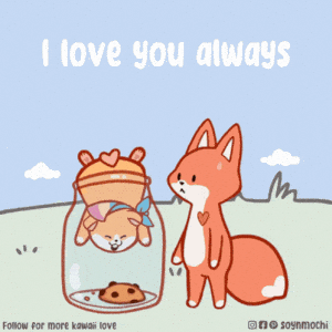 I Love You Always - Fox and Dog in Cookie Jar