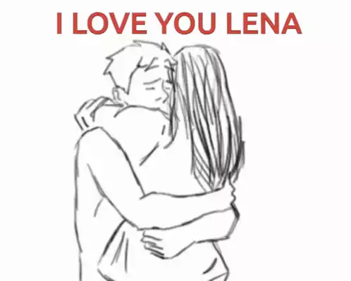 I Love You Lena - Hug Drawing