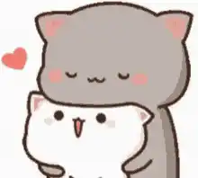 Cute Cartoon Cats Hugging with Love