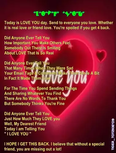 Love Always: Today Is Love You Day Message