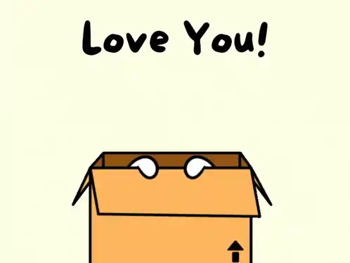Cute Cat in Box Says Love You