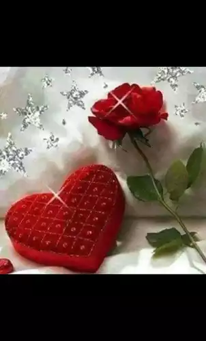 Love Haret: Red Rose and Heart Pillow