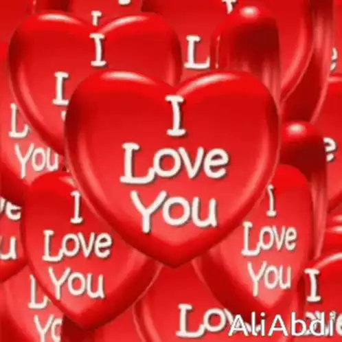 Red Hearts with 'I Love You' Message