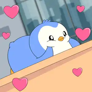 Cute Penguin with Love Hearts