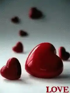 Shiny Red Love Hearts