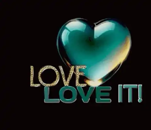 Love Love It with Flashy Teal Heart