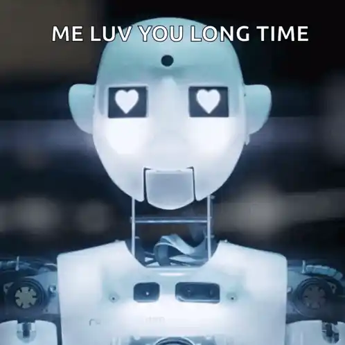 Cute Blushing Love Robot