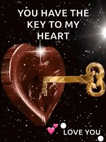 Love Heart Key Sparkles