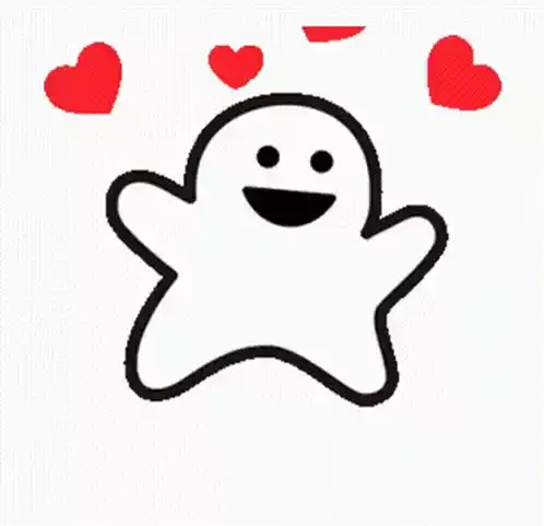 Happy Ghost with Hearts - Love You