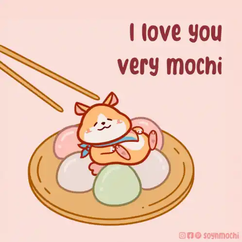 I Love You Very Mochi Hamster Cartoon