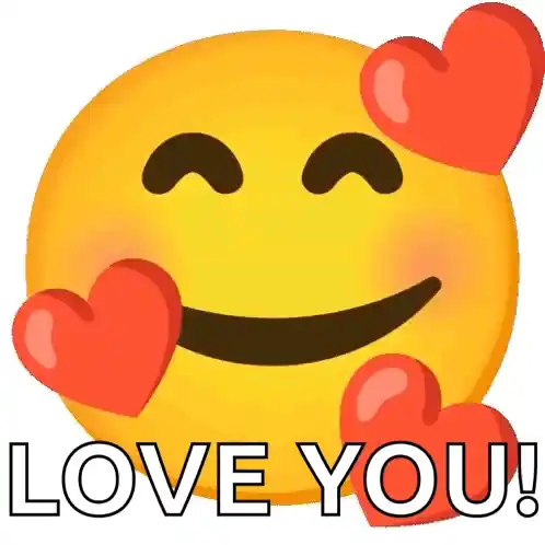 Love You Emoji with Hearts