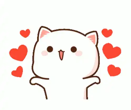Cute Cat Expresses Love with Hearts