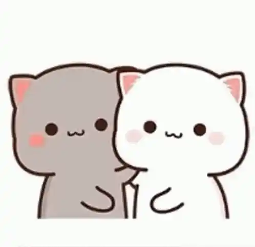 Cute Cats Hugging with Heart