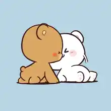 Cute Cartoon Bears Kissing