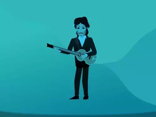 Paul McCartney of The Beatles Animated Bass Performance