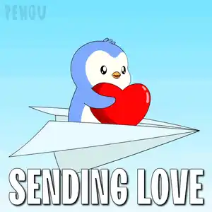 Pengu Pudgy Flying with Love