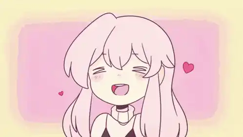 Happy Pink Hair Anime Girl
