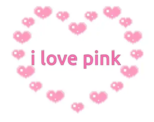 I Love Pink with Pixel Hearts