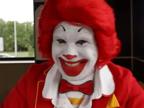 Ronald McDonald Making a Funny Face