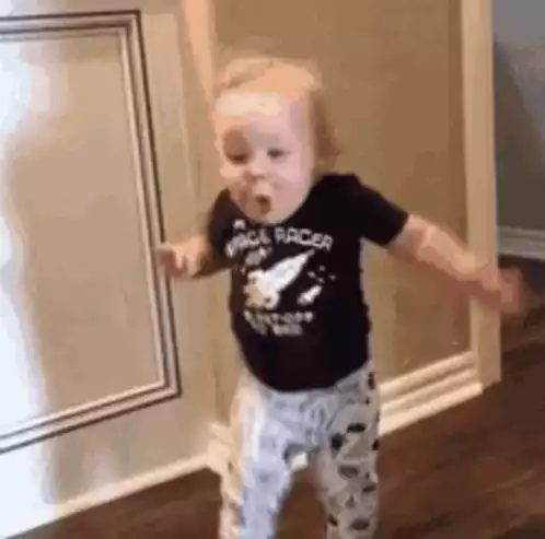 Excited Baby's Energetic Run