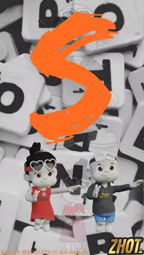 Animated Letter S with Zhot Characters