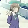 Anime School Girl Waving